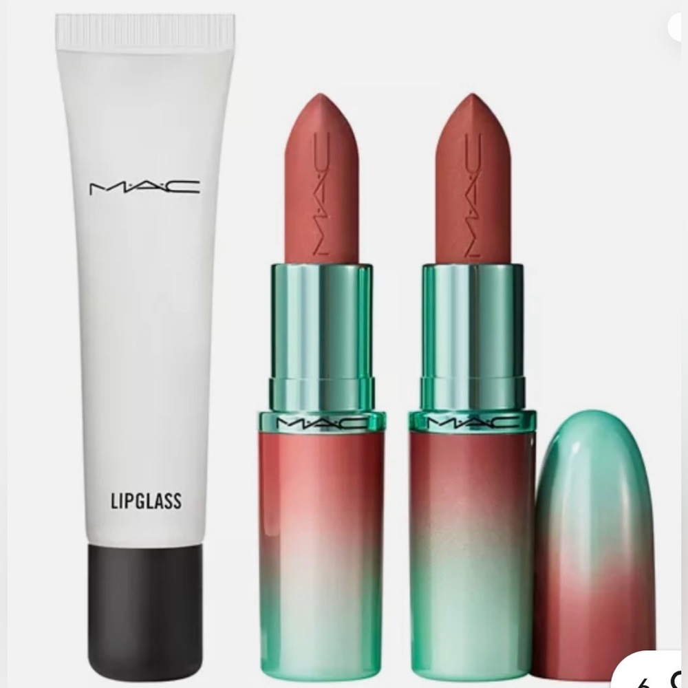 MAC Cosmetics Lipstick & Lipglass Set in Rose-Brown Satin